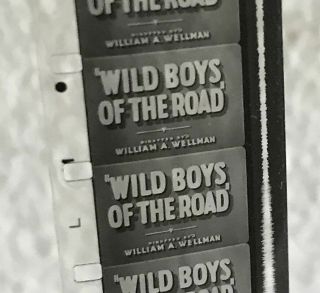 Exc Orig Wild Boys Of The Road 16mm 1933 Wb Depression Era William Wellman Dir.