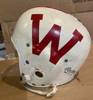 Vintage Rawlings Full Size Football Helmet Wisconsin Badgers Ncaa Bucky Badger