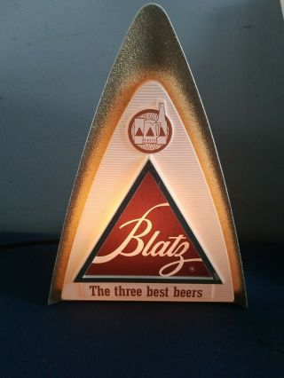 (vtg) Blatz Beer Back Bar Light Up Advertising Sign Man Cave Game Room Milwaukee