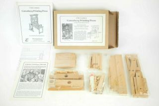 Vintage 15th Century Gutenberg Printing Press 1:10 Scale Model Wooden & Brass