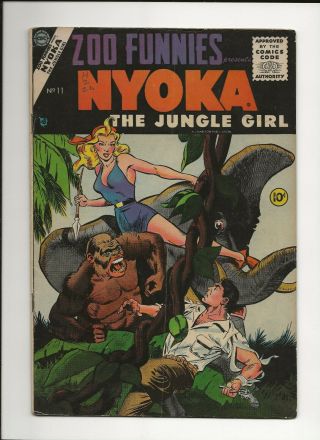 Zoo Funnies 11 1955 Charlton Golden Age Jungle Nyoka The Jungle Girl Vg