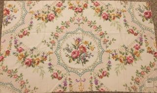 19th Century French Floral Silk Printed Fabric