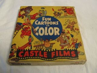 Castle Films Fun Cartoons 16mm Color / Silent Good W/original Box