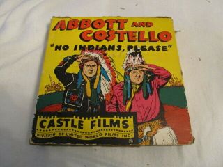 Abbott & Costello No Indians Please 16mm B&w / Sound Good W/ Box