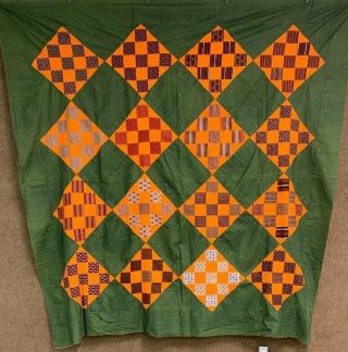 Better In Cheddar C 1870s Pa Patch Quilt Top Browns Lancaster Co