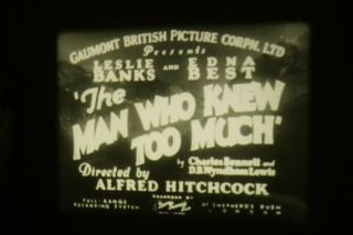 The Man Who Knew Too Much 16mm Alfred Hitchcock Leslie Banks Peter Lorre 1934