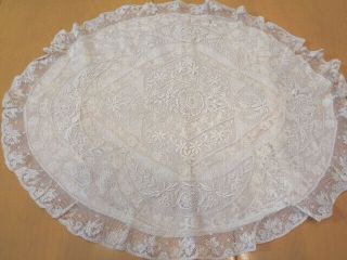 Fabulous Early Vintage French Normandy Mixed Lace Pillow Sham - 21 " By 17 "