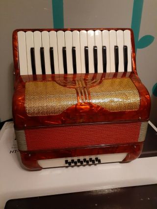 Vintage Italian Made 12 Bass 25 Key Accordion With Case