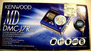 Vintage Kenwood Minidisc Walkman Player Recorder Dmc - J7r,  Blue Color