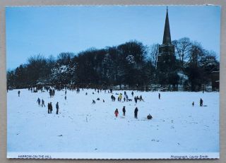 Vintage Harrow - On - The - Hill Postcard,  C1970s? Snow Scene,  Middlesex Ephemera