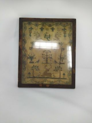 Framed Handcrafted Fabric Sampler Charlotte Tunmer 14 Year Old 1824 Antique