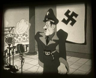 16mm 1943 Popeye WWII Propaganda Cartoon: stereotypes,  wild Jim Tyer animation 3