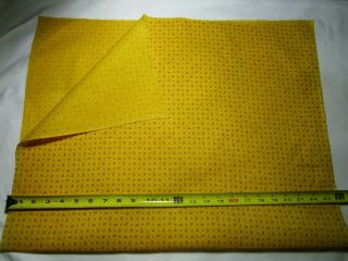 Antique Fabric 1800 ' s Mustard calico Rare/Unique 24 