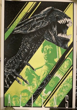 Gallery 1988 Aliens Movie Poster Art Screenprint Steven Luros Holliday Not Mondo