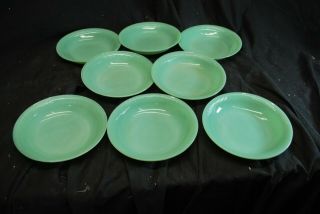 Set Of 8 Vintage Fire King Jadeite Jane Ray 7 1/2 " Bowls - A14