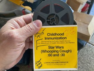 16mm Tv Spot - (2) Star Wars Psa Whooping Cough R2d2 C3po 1978