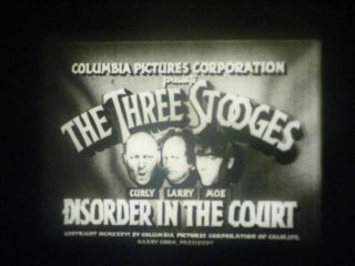 16mm Sound - The Three Stooges - " Disorder In The Court " - 1936 - Dupe Print