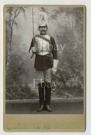 Antique Cabinet Photograph Of Boy Dressed As Cavalry Soldier A.  Hollis Barrow L3