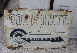Vintage Cockshutt Tractor Dealer Equipment Tin Metal Sign Combine Ontar