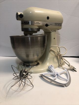 Vintage Hobart Kitchenaid Stand Mixer K45ss 4.  5 Qt 10 Speed Tilt Head W/ Attachm