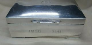 Vintage Sterling Silver Trinket Cigarette Box Piano Hinged Heavy Mexico 925 Aag