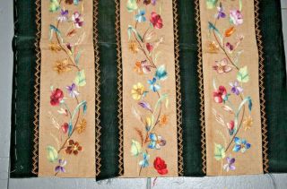 Antique MISSION ARTS & CRAFTS STICKLEY Linen EMBROIDERED Fragment Pillow Textile 3