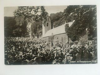 Sunday At Kirkbraddan Church,  Isle Of Man - Vintage Postcard Posted 1912