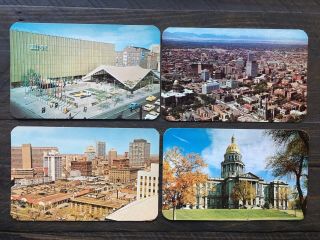 4 Vintage Postcards / Denver Colorado,  Co.  May D&f,  Downtown,  State Capital Bldg
