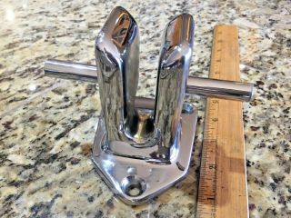 Vintage,  Unique " Solid " Chromed Bronze Mooring Bitt,  Sampson Post,  Cleat 4 " Tall