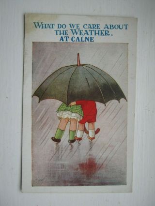 Vintage A/s Comic - Postcard - - What Do We Care About The Weather At Calne