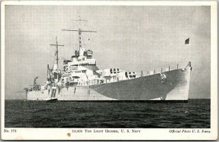 Vintage U.  S.  Navy Ship Postcard " 10,  000 Ton Light Cruiser " C1910s