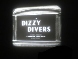 16mm Sound Vintage Popeye Cartoon " Dizzy Divers " Vg 400 Ft