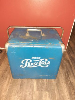 Vintage Blue White Pepsi Cola 1940s Or 1950s Cooler
