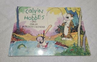 Vintage Calvin And Hobbes 1988 - 1989 16 Month Calendar Nm Rare
