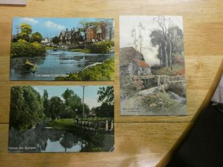 Mill On The Ivel,  The River At Biggleswade 3 Vintage Postcards Bedfordshire