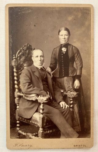 Victorian Couple,  Man With Beard In Ornate Chair,  Cabinet Card,  C.  1890