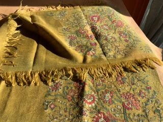 Antique very fine wool and silk Kashmir shawl fragment 2