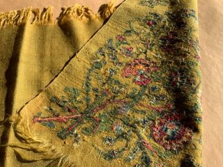 Antique very fine wool and silk Kashmir shawl fragment 3