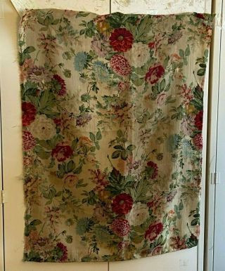 19th Century French Napoleon 3rd Wool Challis Floral Fabric (3198)