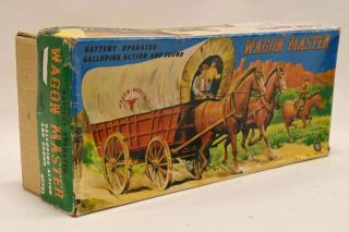 Vintage Wagon Master Battery Operated Toy Galloping Action Horses w Box 2