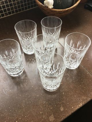 Waterford Crystal Lismore Set Of 6 Vintage Signed Juice Or Cocktail Glasses