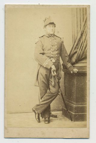 Antique Cdv Photograph Of A Royal Navy Officer In Uniform By Jones Liverpool D2