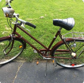 Vintage Brown Classic Raleigh Sport 3 Speed Bicycle.  Rare Find.