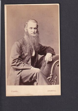 Victorian Photo Cdv - Man With Long Beard - Clark,  Bristol