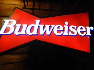 Vintage Budweiser Beer Bow Tie Neon Sign - True A/b Made In Usa -