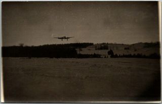 Vintage Alaska Rppc Real Photo Postcard " Plane Landing In Alaska " C1950s