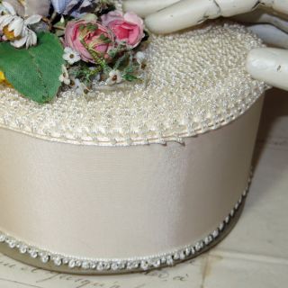 50y Spool 2 1/2 " Vtg Swiss Rayon Picot Ribbon White Wedding Edwardian Hat Work
