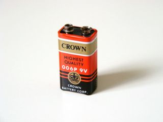 Vintage Crown 9 Volt Transistor Radio Battery Japan 9v Nr.