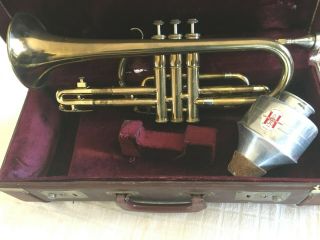 Vintage Olds Ambassador Brass Trumpet,  Case,  Olds 3 Mouthpiece,  Mute,  Grease L61
