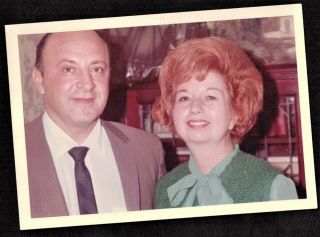 Antique Vintage Photograph Man W/ Woman With Puffy Red Hair